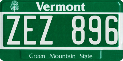 VT license plate ZEZ896