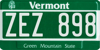 VT license plate ZEZ898