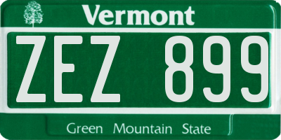 VT license plate ZEZ899