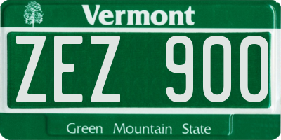 VT license plate ZEZ900