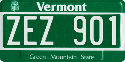 VT license plate ZEZ901