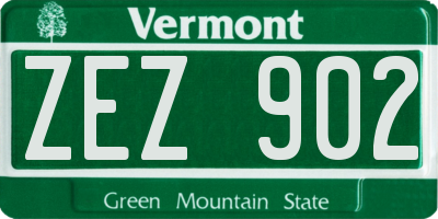 VT license plate ZEZ902