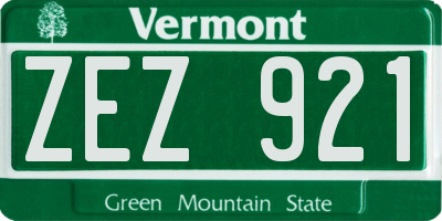 VT license plate ZEZ921