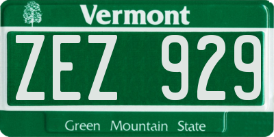 VT license plate ZEZ929