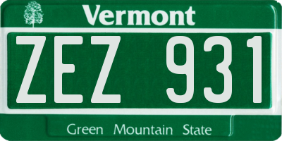 VT license plate ZEZ931