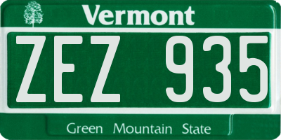 VT license plate ZEZ935