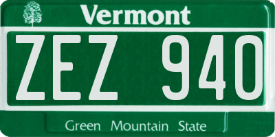 VT license plate ZEZ940