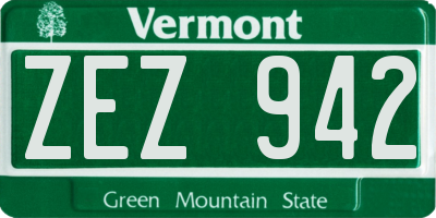 VT license plate ZEZ942