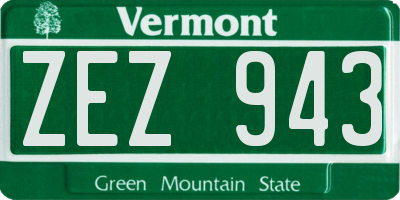 VT license plate ZEZ943