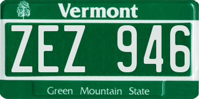 VT license plate ZEZ946