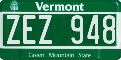 VT license plate ZEZ948