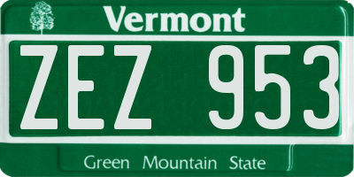 VT license plate ZEZ953
