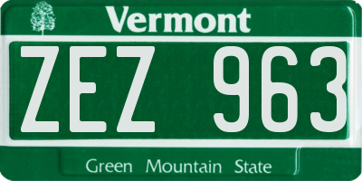 VT license plate ZEZ963