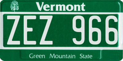 VT license plate ZEZ966