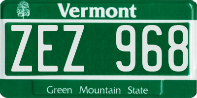 VT license plate ZEZ968