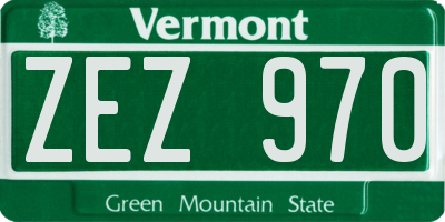 VT license plate ZEZ970