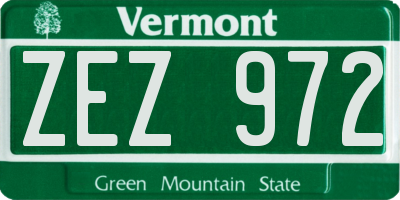 VT license plate ZEZ972