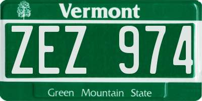 VT license plate ZEZ974