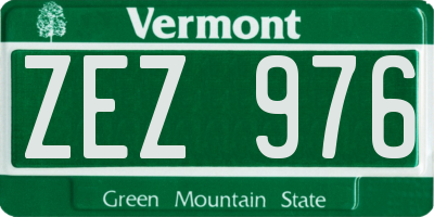 VT license plate ZEZ976