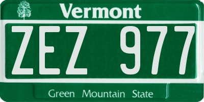 VT license plate ZEZ977