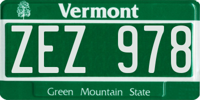 VT license plate ZEZ978