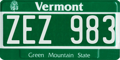 VT license plate ZEZ983