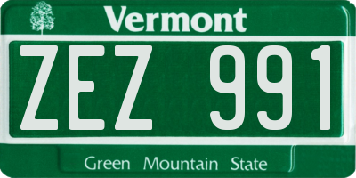 VT license plate ZEZ991