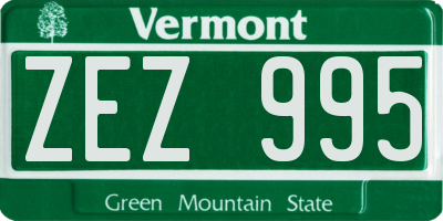 VT license plate ZEZ995