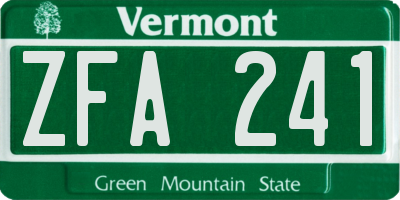 VT license plate ZFA241