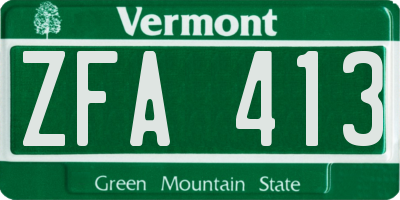 VT license plate ZFA413