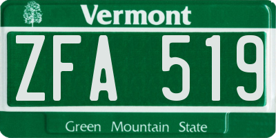 VT license plate ZFA519