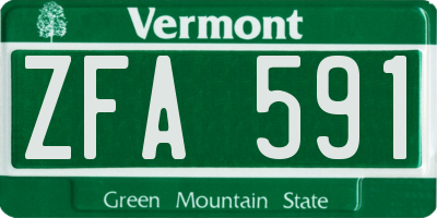 VT license plate ZFA591