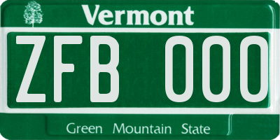 VT license plate ZFB000