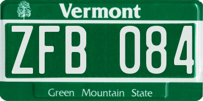VT license plate ZFB084