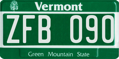 VT license plate ZFB090