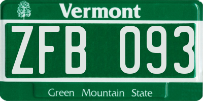 VT license plate ZFB093
