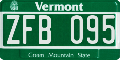 VT license plate ZFB095