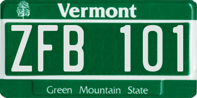 VT license plate ZFB101