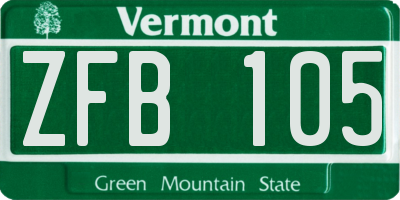 VT license plate ZFB105