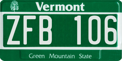 VT license plate ZFB106