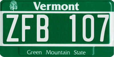 VT license plate ZFB107