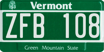 VT license plate ZFB108