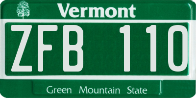VT license plate ZFB110