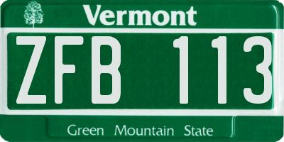 VT license plate ZFB113