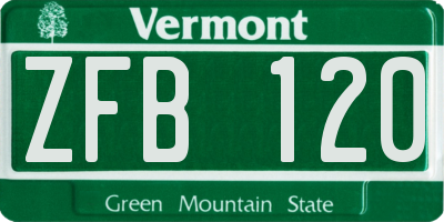 VT license plate ZFB120