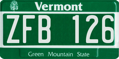 VT license plate ZFB126