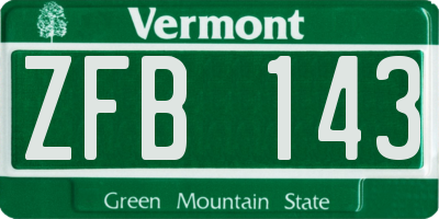 VT license plate ZFB143
