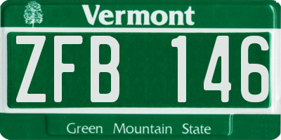 VT license plate ZFB146