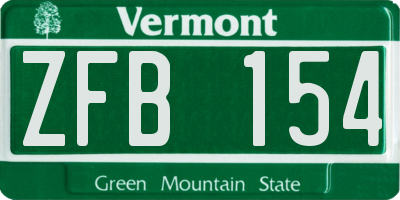 VT license plate ZFB154