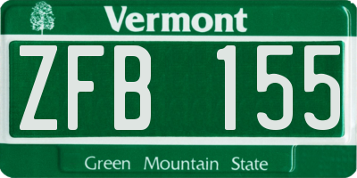 VT license plate ZFB155
